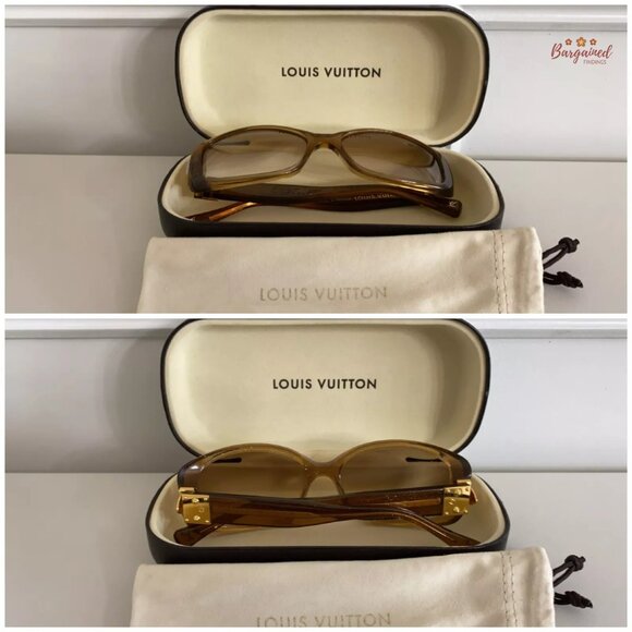 Authentic LOUIS VUITTON Gold Speckling Acetate Frame Soupcon Sunglasses - Z0003W - Picture 12 of 13